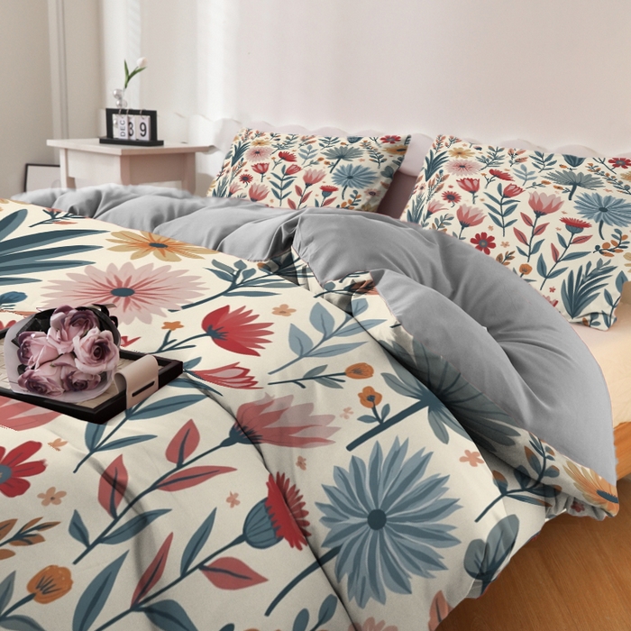 91家纺网 家纺一手货源 找家纺 合纵跨境工厂 2025新款一件定制跨境磨毛单被套被套三件套希音集采亚马逊速卖通24小时内发货-花卉主题二被套三件套 1XAH581930011