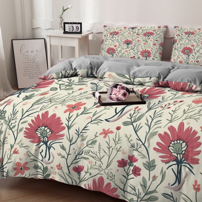 91家纺网 家纺一手货源 找家纺 合纵跨境工厂 2025新款一件定制跨境磨毛单被套被套三件套希音集采亚马逊速卖通24小时内发货-花卉主题二被套三件套 1XAH581930012