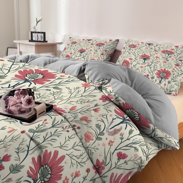 91家纺网 家纺一手货源 找家纺 合纵跨境工厂 2025新款一件定制跨境磨毛单被套被套三件套希音集采亚马逊速卖通24小时内发货-花卉主题二被套三件套 1XAH581930012