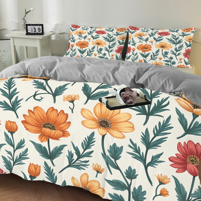 91家纺网 家纺一手货源 找家纺 合纵跨境工厂 2025新款一件定制跨境磨毛单被套被套三件套希音集采亚马逊速卖通24小时内发货-花卉主题二被套三件套 1XAH581930013