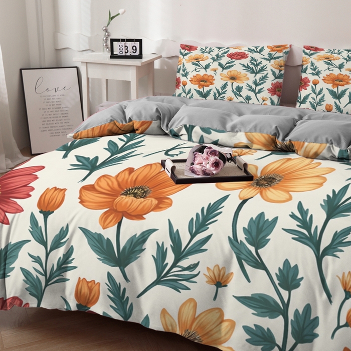 91家纺网 家纺一手货源 找家纺 合纵跨境工厂 2025新款一件定制跨境磨毛单被套被套三件套希音集采亚马逊速卖通24小时内发货-花卉主题二被套三件套 1XAH581930013