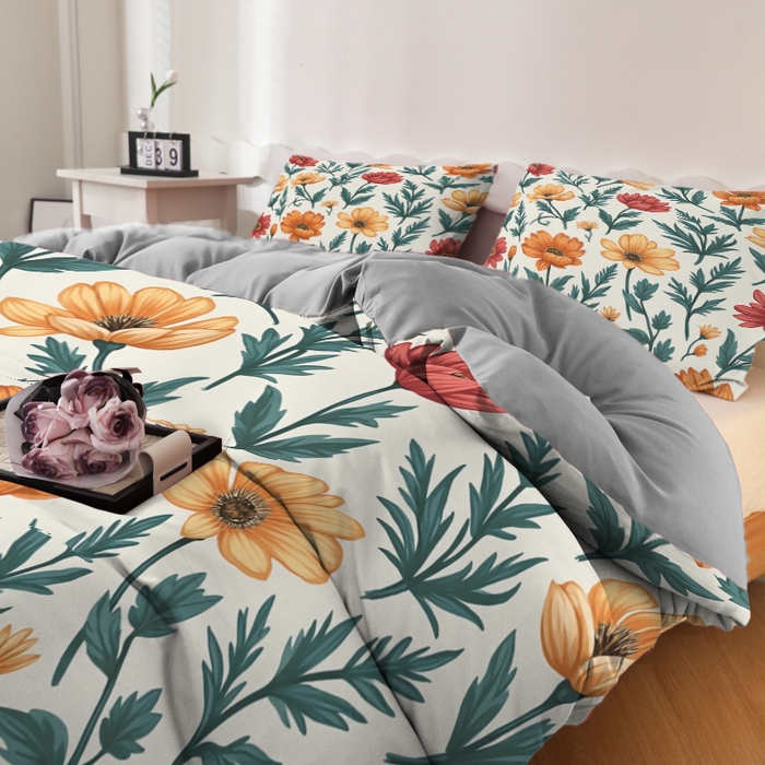 91家纺网 家纺一手货源 找家纺 合纵跨境工厂 2025新款一件定制跨境磨毛单被套被套三件套希音集采亚马逊速卖通24小时内发货-花卉主题二被套三件套 1XAH581930013