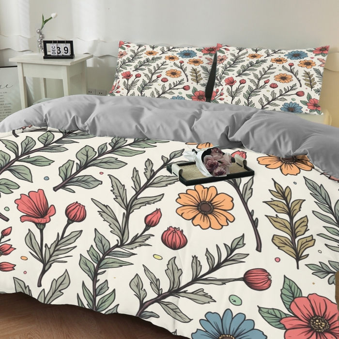 91家纺网 家纺一手货源 找家纺 合纵跨境工厂 2025新款一件定制跨境磨毛单被套被套三件套希音集采亚马逊速卖通24小时内发货-花卉主题二被套三件套 1XAH581930014
