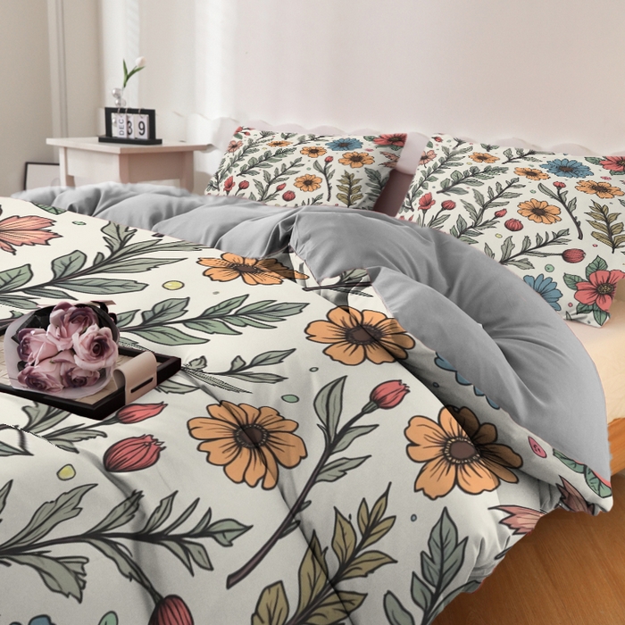 91家纺网 家纺一手货源 找家纺 合纵跨境工厂 2025新款一件定制跨境磨毛单被套被套三件套希音集采亚马逊速卖通24小时内发货-花卉主题二被套三件套 1XAH581930014