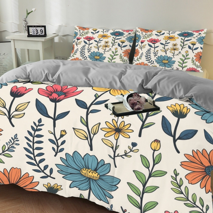91家纺网 家纺一手货源 找家纺 合纵跨境工厂 2025新款一件定制跨境磨毛单被套被套三件套希音集采亚马逊速卖通24小时内发货-花卉主题二被套三件套 1XAH581930015