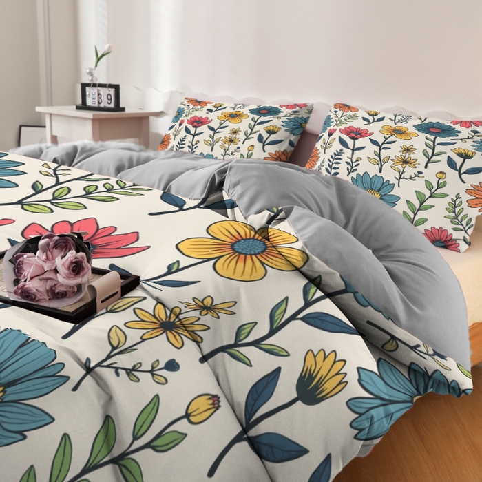 91家纺网 家纺一手货源 找家纺 合纵跨境工厂 2025新款一件定制跨境磨毛单被套被套三件套希音集采亚马逊速卖通24小时内发货-花卉主题二被套三件套 1XAH581930015