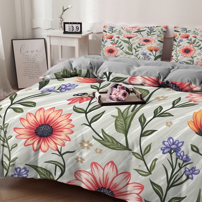 91家纺网 家纺一手货源 找家纺 合纵跨境工厂 2025新款一件定制跨境磨毛单被套被套三件套希音集采亚马逊速卖通24小时内发货-花卉主题二被套三件套 1XAH581930016