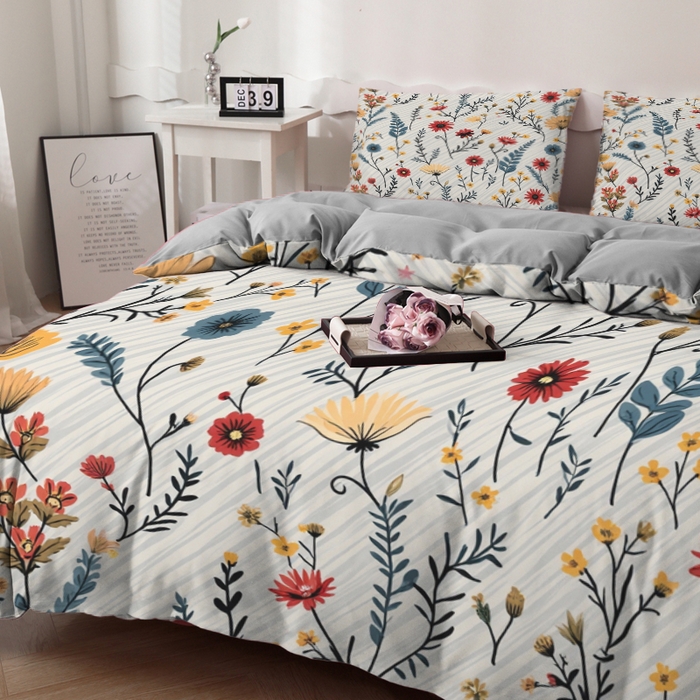 91家纺网 家纺一手货源 找家纺 合纵跨境工厂 2025新款一件定制跨境磨毛单被套被套三件套希音集采亚马逊速卖通24小时内发货-花卉主题二被套三件套 1XAH581930017