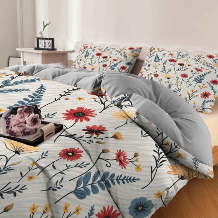 91家纺网 家纺一手货源 找家纺 合纵跨境工厂 2025新款一件定制跨境磨毛单被套被套三件套希音集采亚马逊速卖通24小时内发货-花卉主题二被套三件套 1XAH581930017