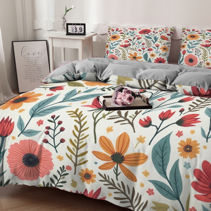 91家纺网 家纺一手货源 找家纺 合纵跨境工厂 2025新款一件定制跨境磨毛单被套被套三件套希音集采亚马逊速卖通24小时内发货-花卉主题二被套三件套 1XAH581930018