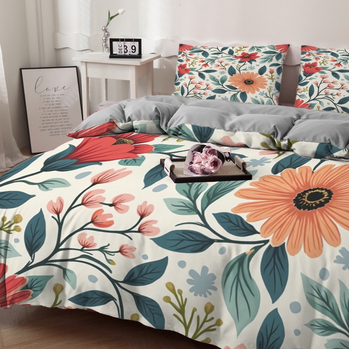 91家纺网 家纺一手货源 找家纺 合纵跨境工厂 2025新款一件定制跨境磨毛单被套被套三件套希音集采亚马逊速卖通24小时内发货-花卉主题二被套三件套 1XAH581930019