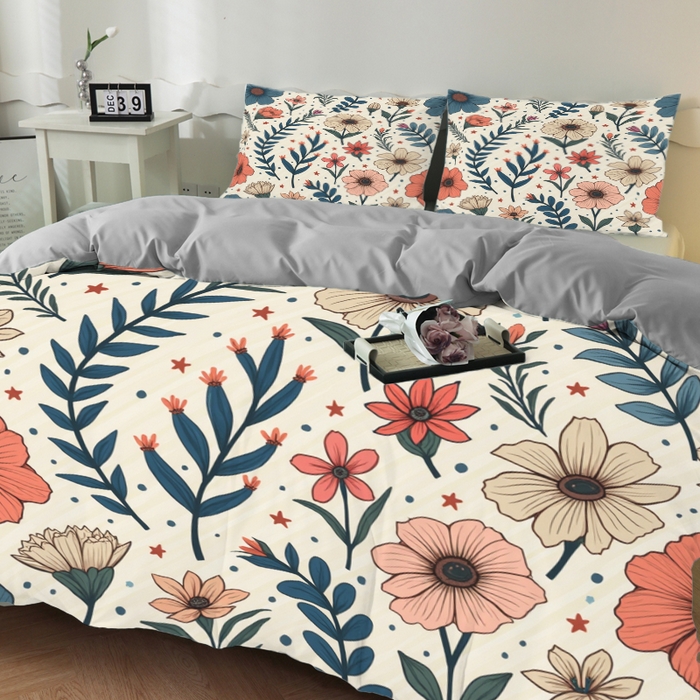 91家纺网 家纺一手货源 找家纺 合纵跨境工厂 2025新款一件定制跨境磨毛单被套被套三件套希音集采亚马逊速卖通24小时内发货-花卉主题二被套三件套 1XAH581930022
