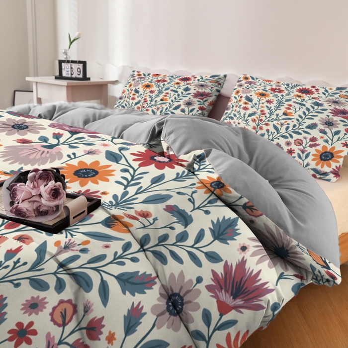 91家纺网 家纺一手货源 找家纺 合纵跨境工厂 2025新款一件定制跨境磨毛单被套被套三件套希音集采亚马逊速卖通24小时内发货-花卉主题二被套三件套 1XAH581930023