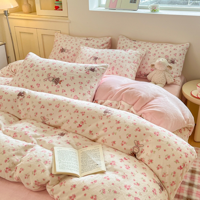 91家纺网 家纺一手货源 找家纺 【12.20周六秒杀 三人助力49.9带回家】简约牛奶绒套件