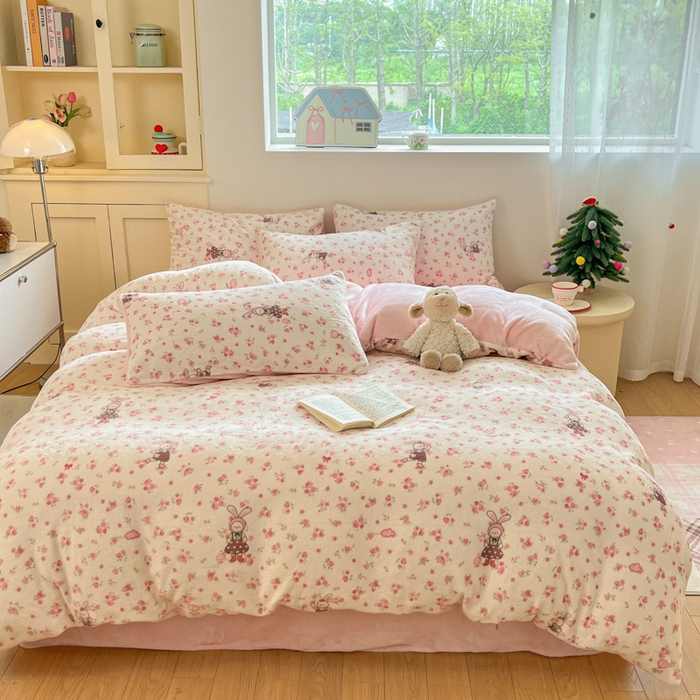 91家纺网 家纺一手货源 找家纺 【12.20周六秒杀 三人助力49.9带回家】简约牛奶绒套件