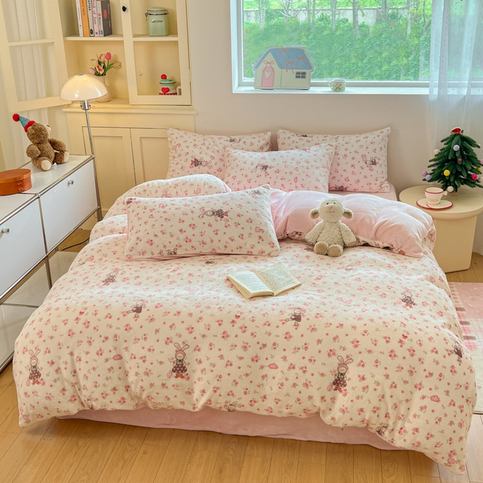 91家纺网 家纺一手货源 找家纺 【12.20周六秒杀 三人助力49.9带回家】简约牛奶绒套件