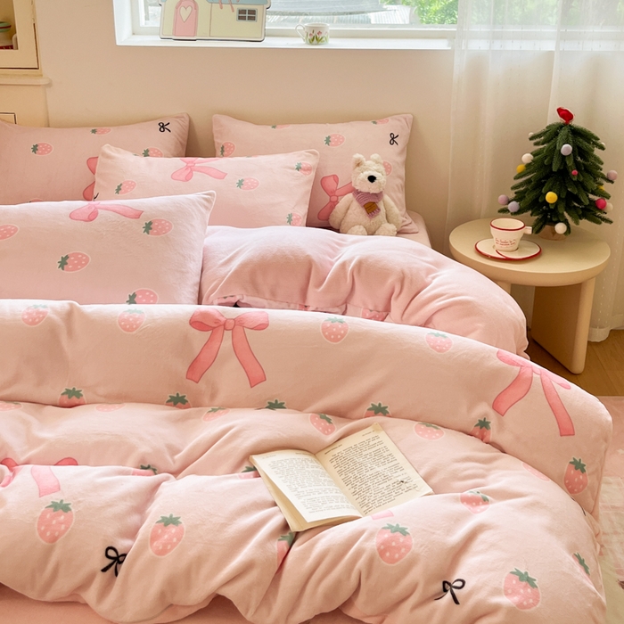 91家纺网 家纺一手货源 找家纺 （总）贝扬思家纺 2025新款软fufu加厚保暖可爱系简约牛奶绒套件系列（小红书推荐）（提供买家秀）