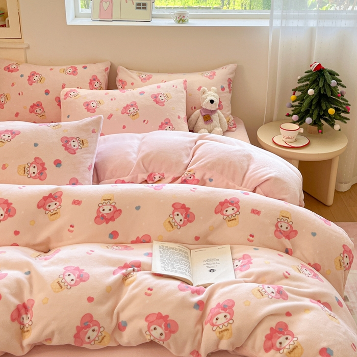 91家纺网 家纺一手货源 找家纺 贝扬思家纺 2025新款软fufu加厚保暖可爱系简约牛奶绒套件系列（小红书推荐）（提供买家秀） 小美甜品屋