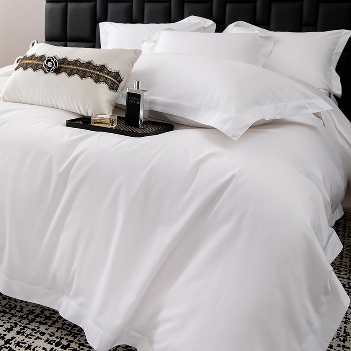 91家纺网 家纺一手货源 找家纺 （总）锦兴酒店布草 2025新款高支高密民宿酒店织带款四件套