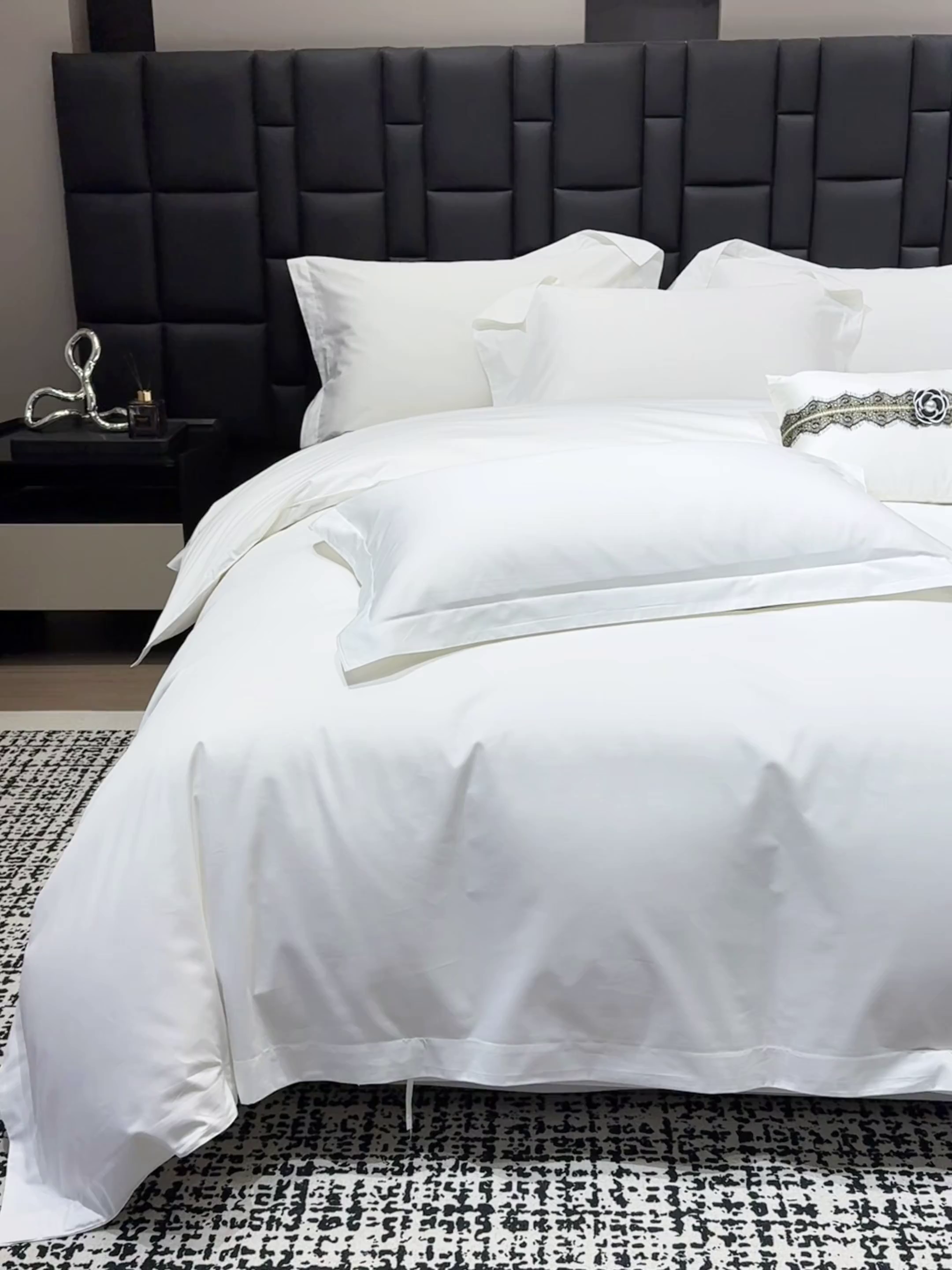 91家纺网 家纺一手货源 找家纺 （总）锦兴酒店布草 2025新款高支高密民宿酒店织带款四件套