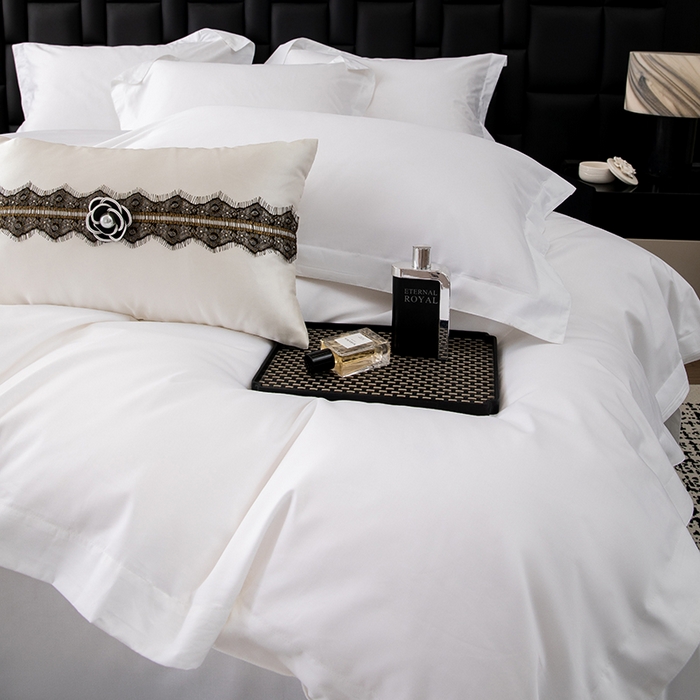 91家纺网 家纺一手货源 找家纺 （总）锦兴酒店布草 2025新款高支高密民宿酒店织带款四件套