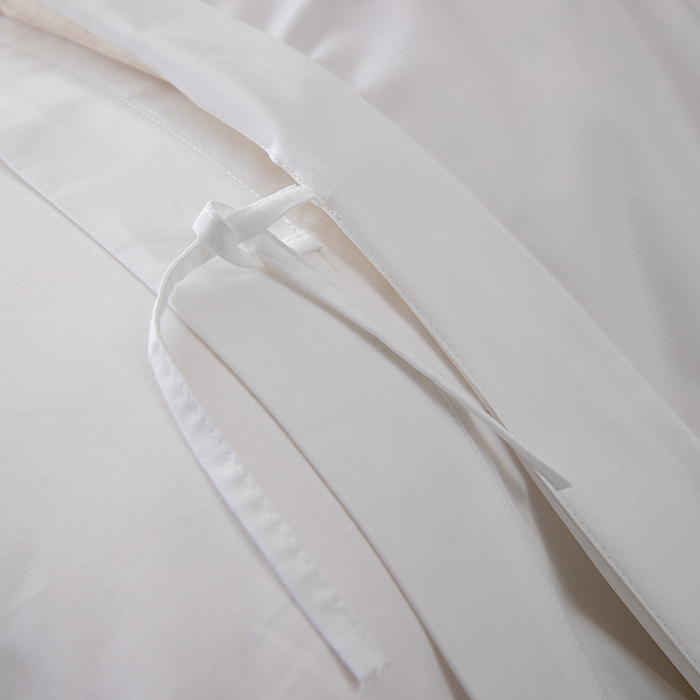 91家纺网 家纺一手货源 找家纺 锦兴酒店布草 2025新款高支高密民宿酒店织带款四件套 白色