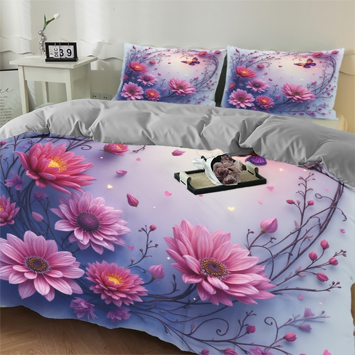 91家纺网 家纺一手货源 找家纺 合纵跨境工厂 2025新款一件定制跨境磨毛单被套被套三件套希音集采亚马逊速卖通24小时内发货-花卉主题三被套三件套 1XAH58293001