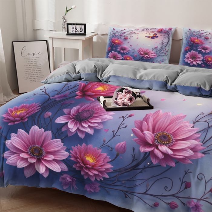 91家纺网 家纺一手货源 找家纺 合纵跨境工厂 2025新款一件定制跨境磨毛单被套被套三件套希音集采亚马逊速卖通24小时内发货-花卉主题三被套三件套 1XAH58293001