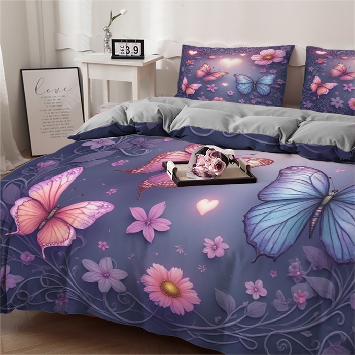 91家纺网 家纺一手货源 找家纺 合纵跨境工厂 2025新款一件定制跨境磨毛单被套被套三件套希音集采亚马逊速卖通24小时内发货-花卉主题三被套三件套 1XAH58293002