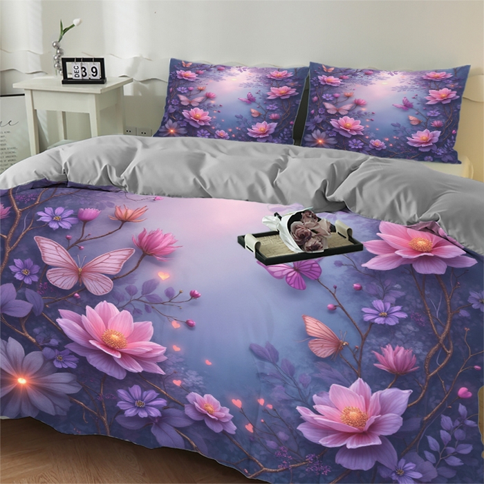 91家纺网 家纺一手货源 找家纺 合纵跨境工厂 2025新款一件定制跨境磨毛单被套被套三件套希音集采亚马逊速卖通24小时内发货-花卉主题三被套三件套 1XAH58293003