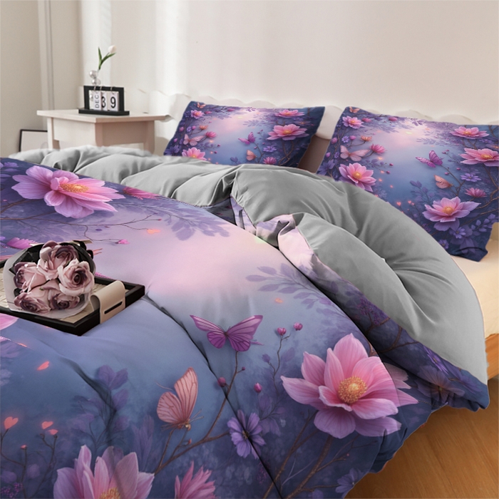 91家纺网 家纺一手货源 找家纺 合纵跨境工厂 2025新款一件定制跨境磨毛单被套被套三件套希音集采亚马逊速卖通24小时内发货-花卉主题三被套三件套 1XAH58293003