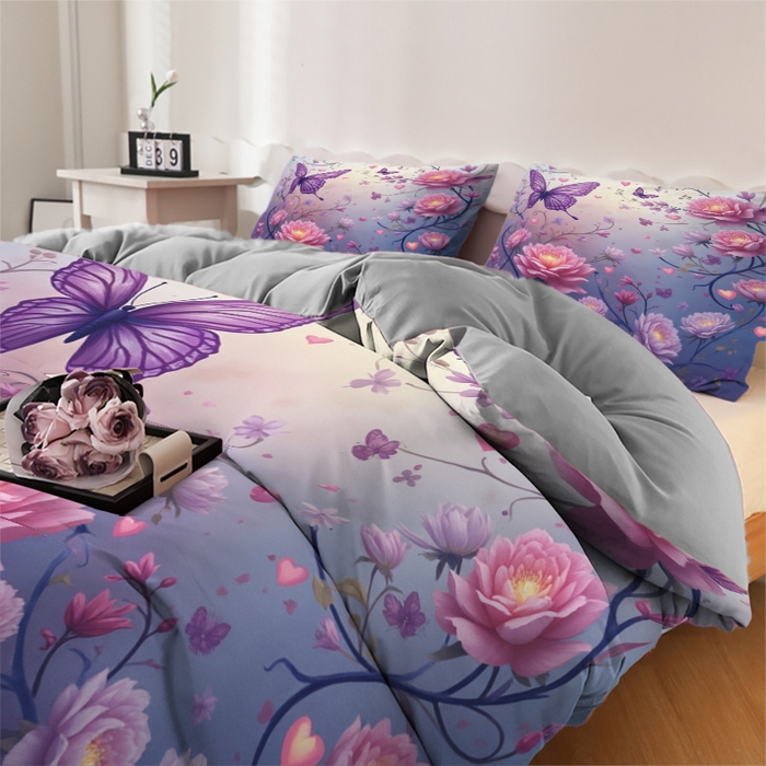 91家纺网 家纺一手货源 找家纺 合纵跨境工厂 2025新款一件定制跨境磨毛单被套被套三件套希音集采亚马逊速卖通24小时内发货-花卉主题三被套三件套 1XAH58293004