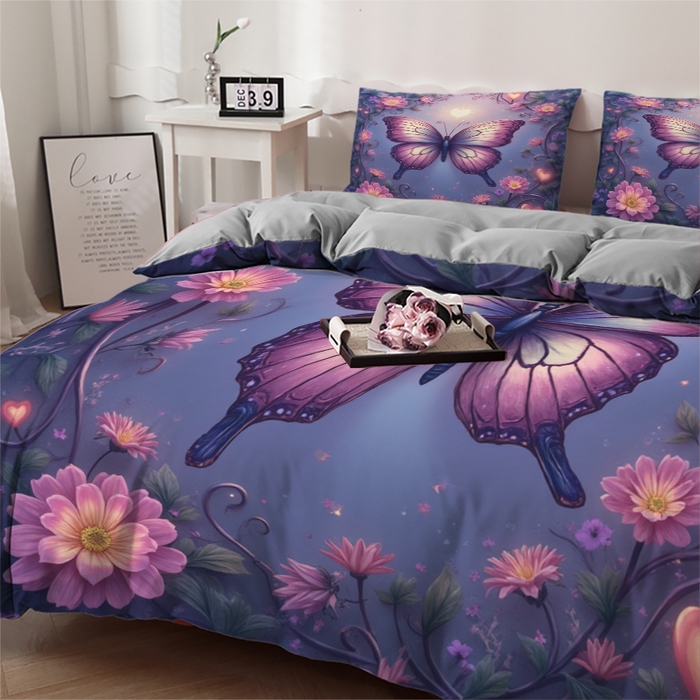 91家纺网 家纺一手货源 找家纺 合纵跨境工厂 2025新款一件定制跨境磨毛单被套被套三件套希音集采亚马逊速卖通24小时内发货-花卉主题三被套三件套 1XAH58293005