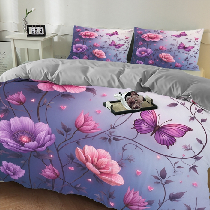 91家纺网 家纺一手货源 找家纺 合纵跨境工厂 2025新款一件定制跨境磨毛单被套被套三件套希音集采亚马逊速卖通24小时内发货-花卉主题三被套三件套 1XAH58293006