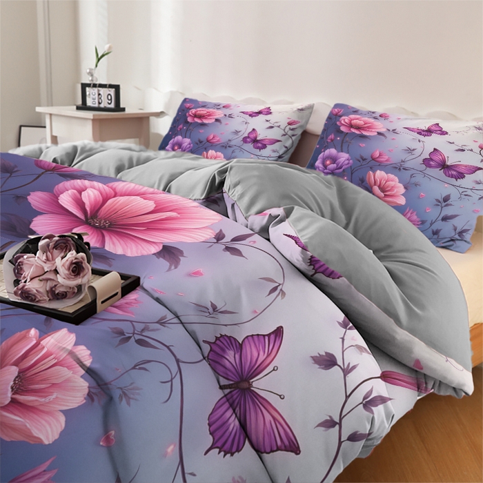 91家纺网 家纺一手货源 找家纺 合纵跨境工厂 2025新款一件定制跨境磨毛单被套被套三件套希音集采亚马逊速卖通24小时内发货-花卉主题三被套三件套 1XAH58293006
