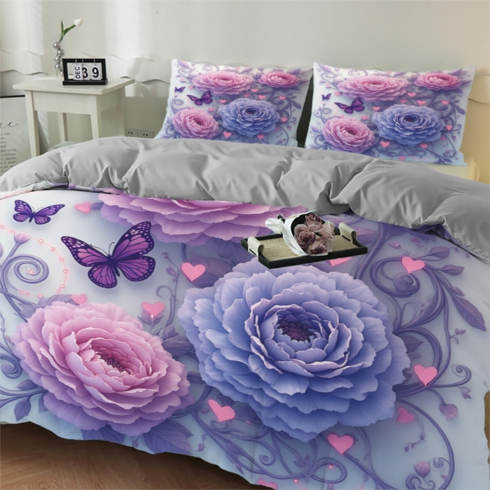 91家纺网 家纺一手货源 找家纺 合纵跨境工厂 2025新款一件定制跨境磨毛单被套被套三件套希音集采亚马逊速卖通24小时内发货-花卉主题三被套三件套 1XAH58293007