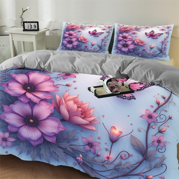 91家纺网 家纺一手货源 找家纺 合纵跨境工厂 2025新款一件定制跨境磨毛单被套被套三件套希音集采亚马逊速卖通24小时内发货-花卉主题三被套三件套 1XAH58293008