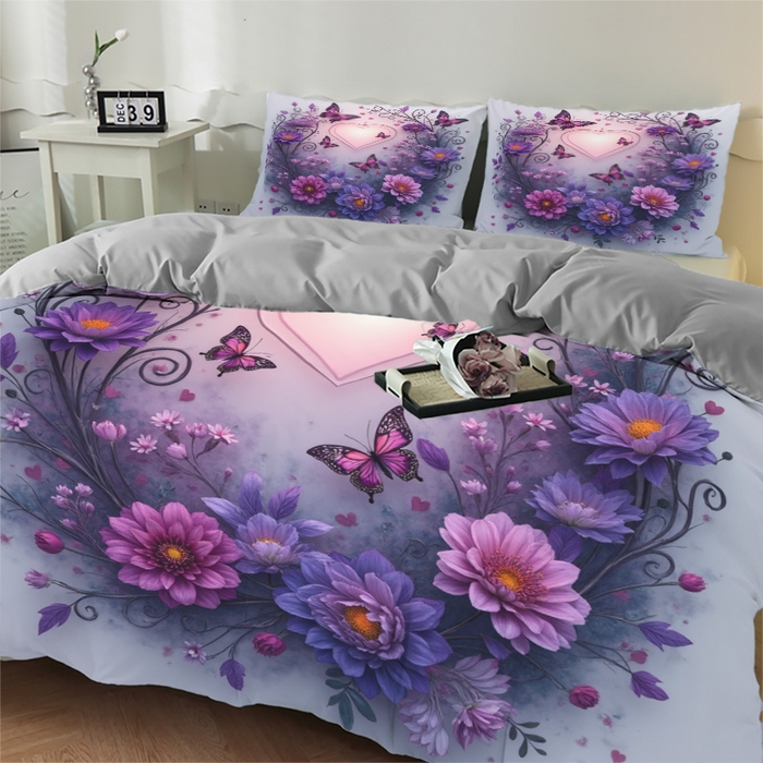 91家纺网 家纺一手货源 找家纺 合纵跨境工厂 2025新款一件定制跨境磨毛单被套被套三件套希音集采亚马逊速卖通24小时内发货-花卉主题三被套三件套 1XAH58293009