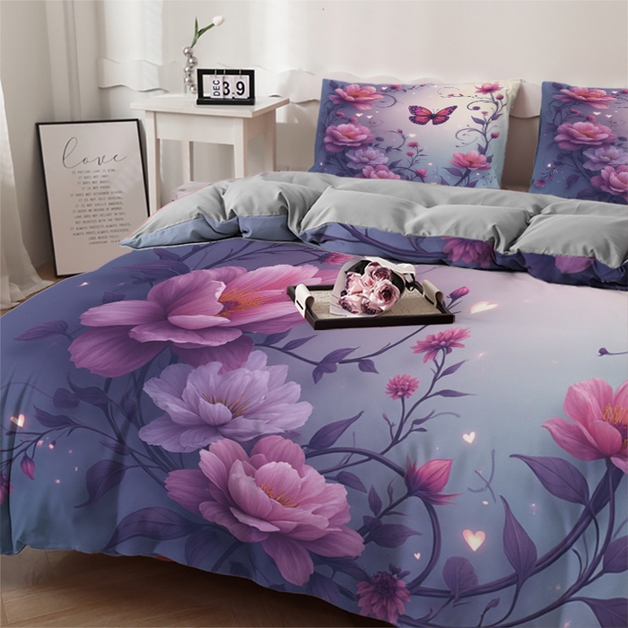 91家纺网 家纺一手货源 找家纺 合纵跨境工厂 2025新款一件定制跨境磨毛单被套被套三件套希音集采亚马逊速卖通24小时内发货-花卉主题三被套三件套 1XAH58293010