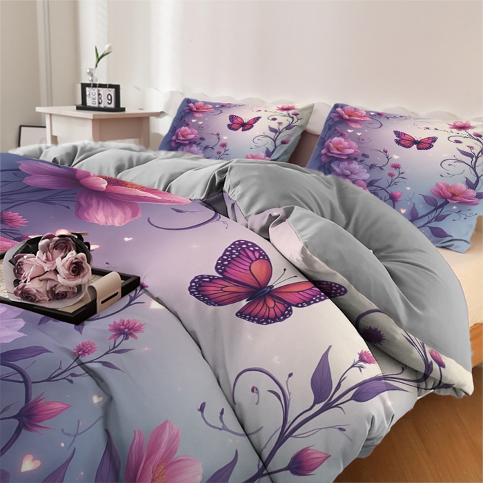 91家纺网 家纺一手货源 找家纺 合纵跨境工厂 2025新款一件定制跨境磨毛单被套被套三件套希音集采亚马逊速卖通24小时内发货-花卉主题三被套三件套 1XAH58293010