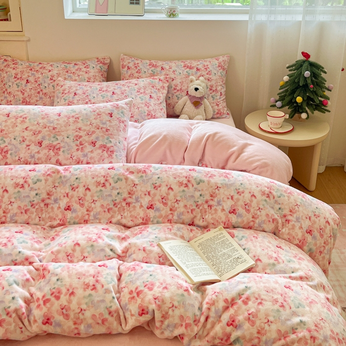 贝扬思家纺 2025新款软fufu加厚保暖可爱系简约牛奶绒套件系列（小红书推荐）（提供买家秀） 玫瑰粉黛