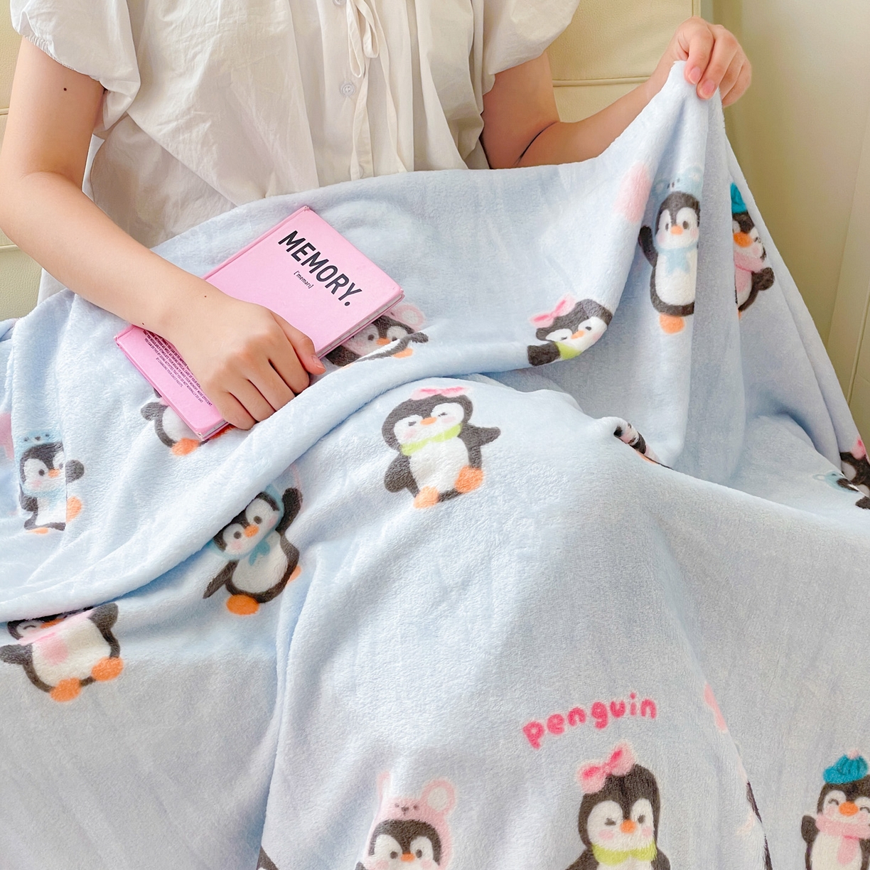 91家纺网 家纺一手货源 找家纺 Mata蔓塔家 2025新款四季款双面印花牛奶绒午休毯毛毯毯子空调毯 QQ企鹅