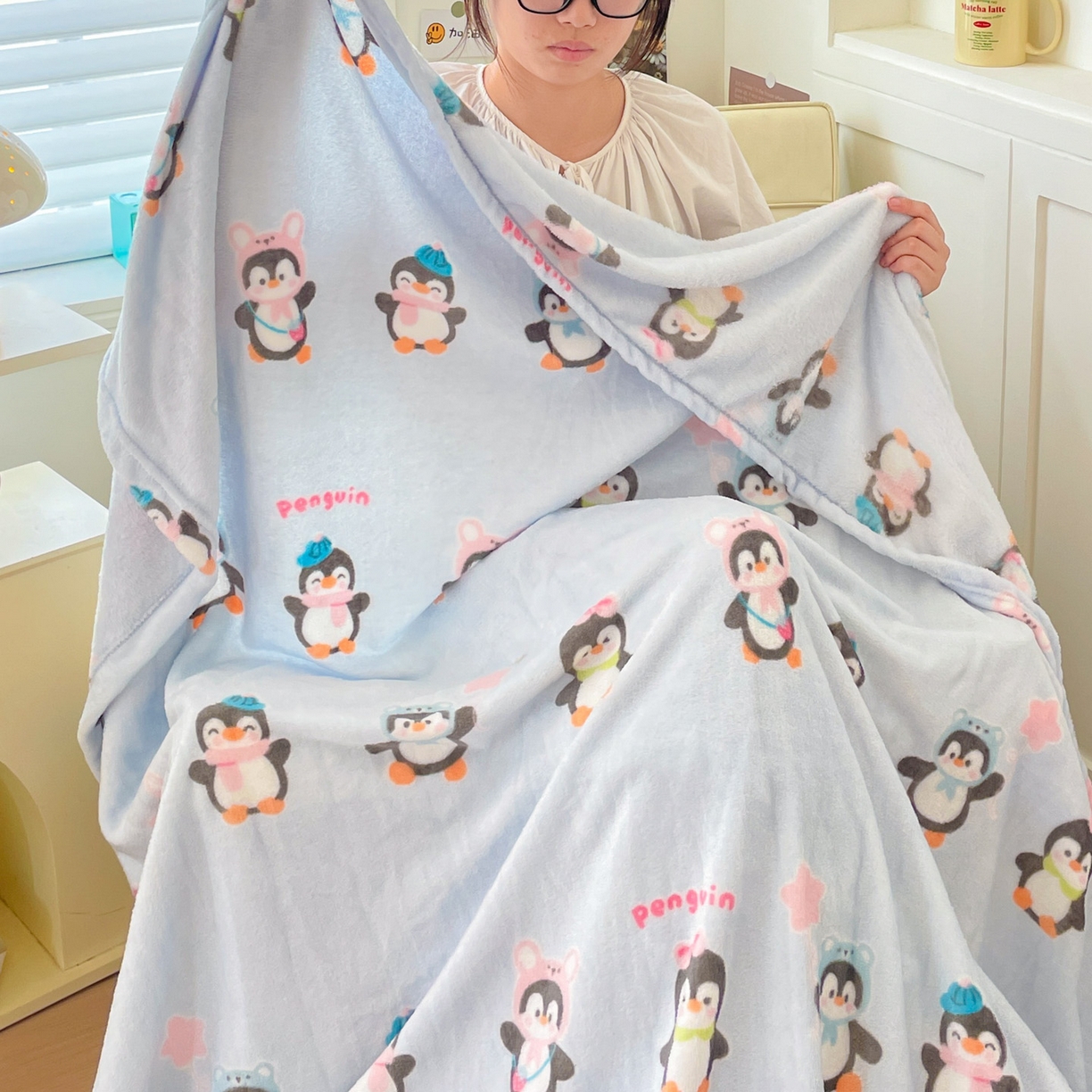 91家纺网 家纺一手货源 找家纺 Mata蔓塔家 2025新款四季款双面印花牛奶绒午休毯毛毯毯子空调毯 QQ企鹅