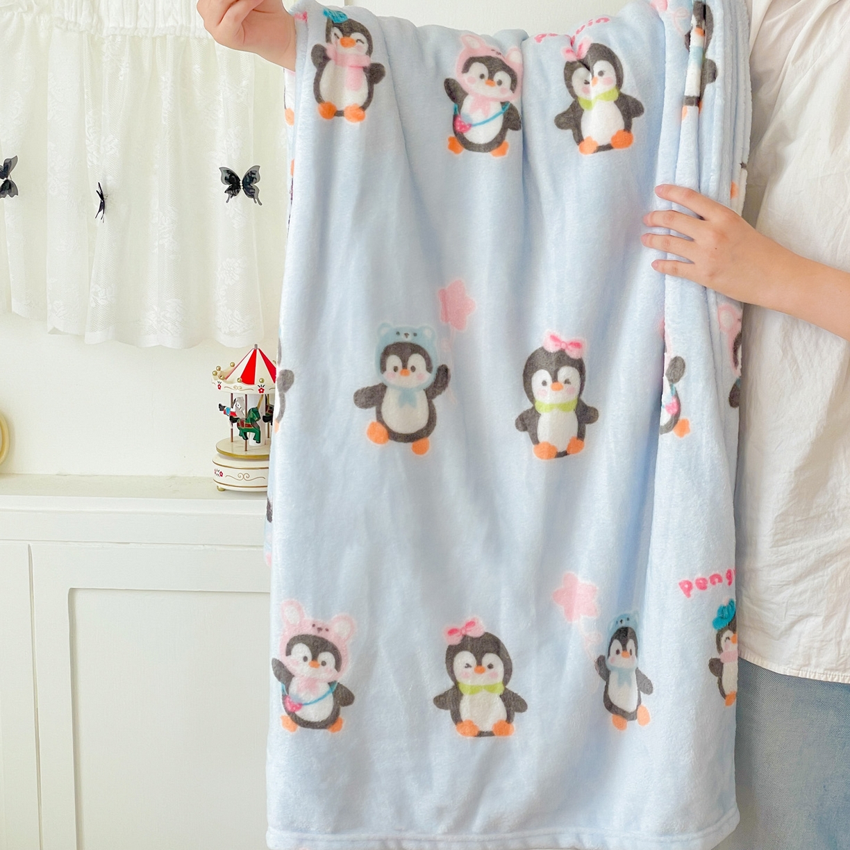 91家纺网 家纺一手货源 找家纺 Mata蔓塔家 2025新款四季款双面印花牛奶绒午休毯毛毯毯子空调毯 QQ企鹅