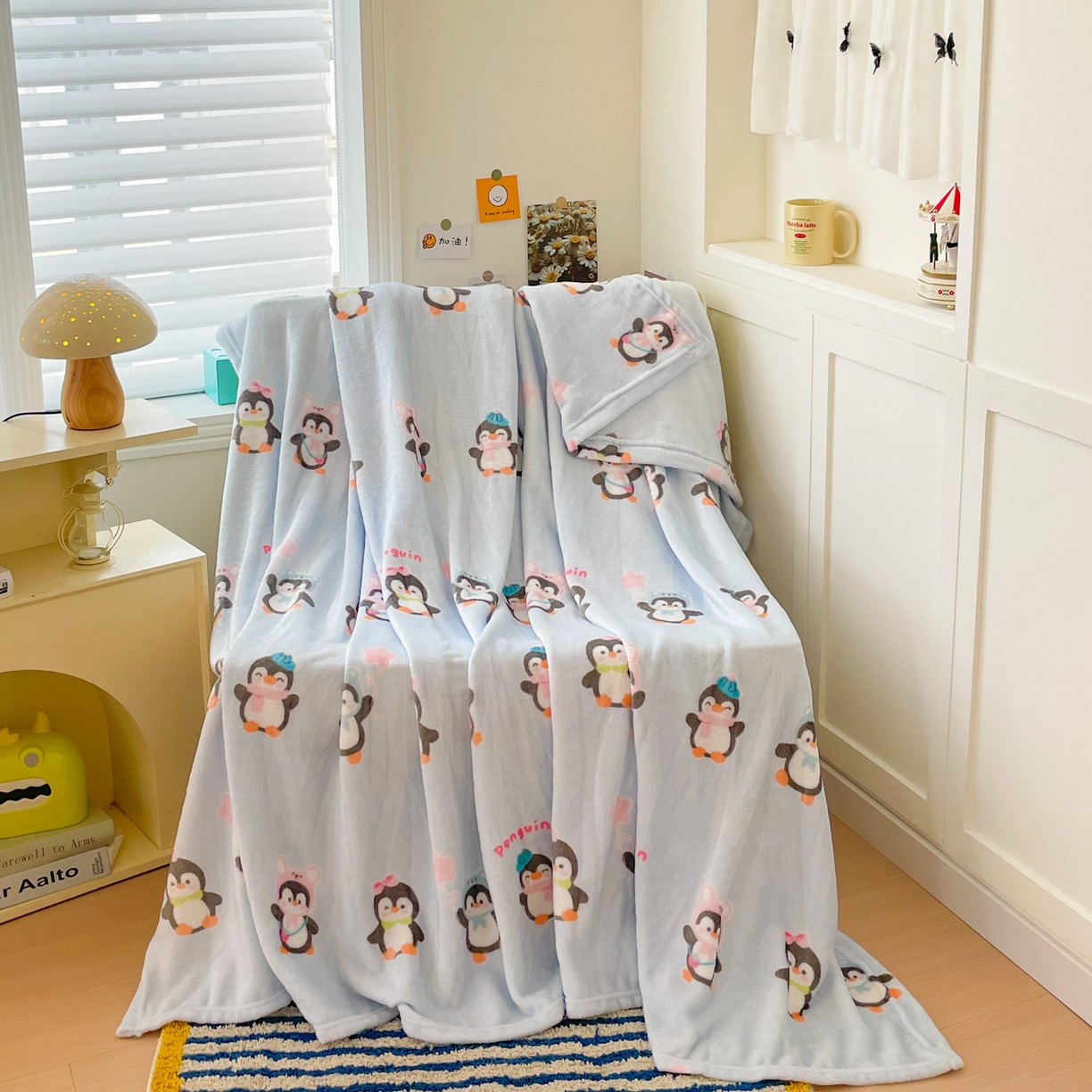 91家纺网 家纺一手货源 找家纺 Mata蔓塔家 2025新款四季款双面印花牛奶绒午休毯毛毯毯子空调毯 QQ企鹅