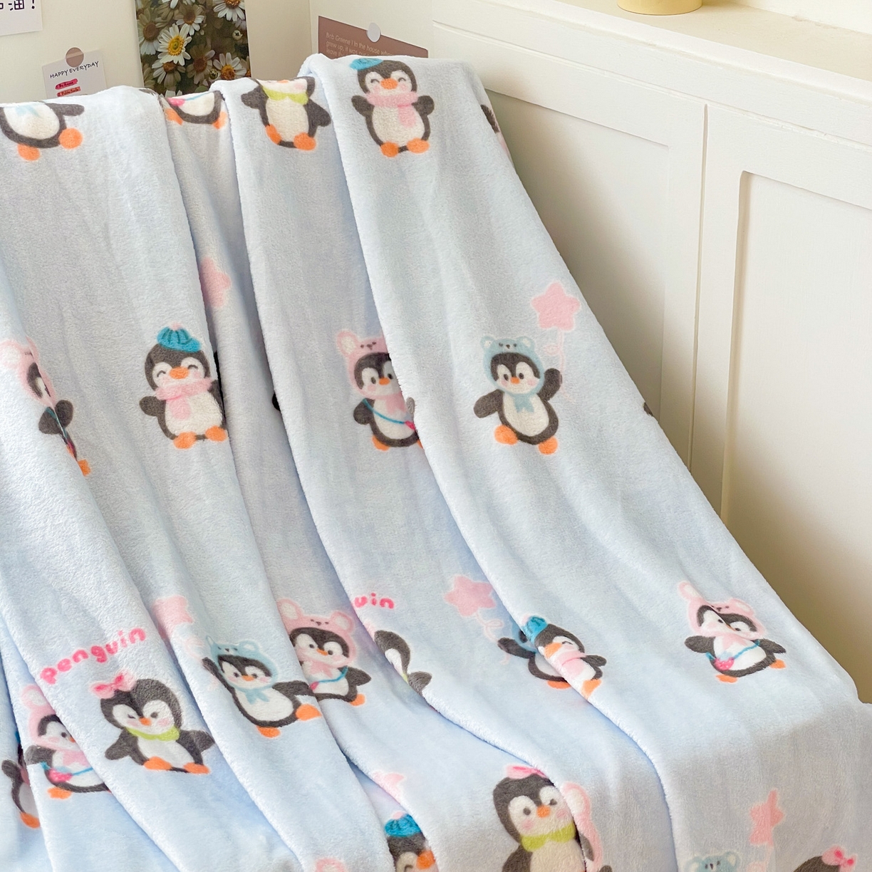 91家纺网 家纺一手货源 找家纺 Mata蔓塔家 2025新款四季款双面印花牛奶绒午休毯毛毯毯子空调毯 QQ企鹅