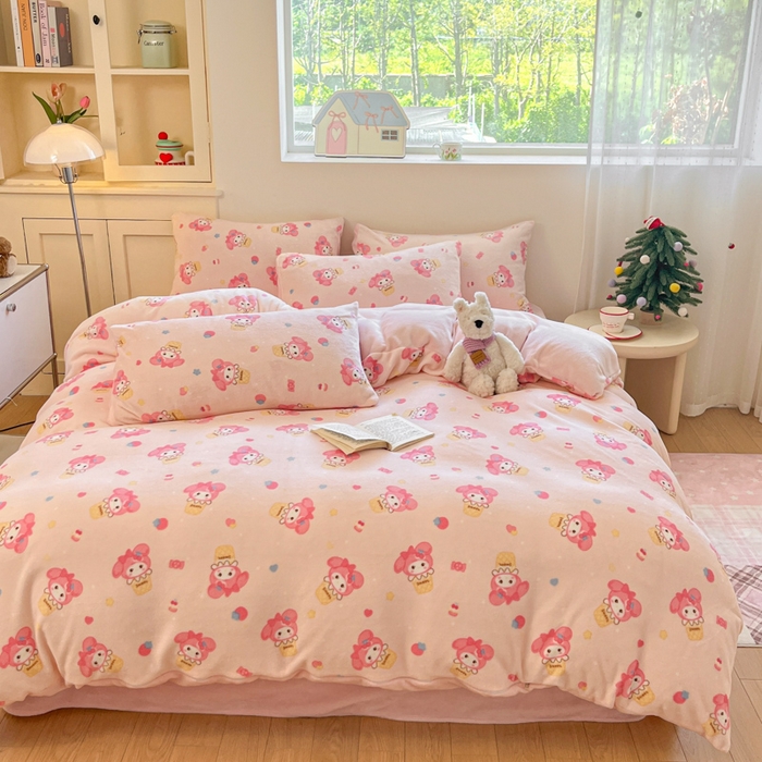 91家纺网 家纺一手货源 找家纺 贝扬思家纺 2025新款软fufu加厚保暖可爱系简约牛奶绒套件系列（小红书推荐）（提供买家秀） 小美甜品屋