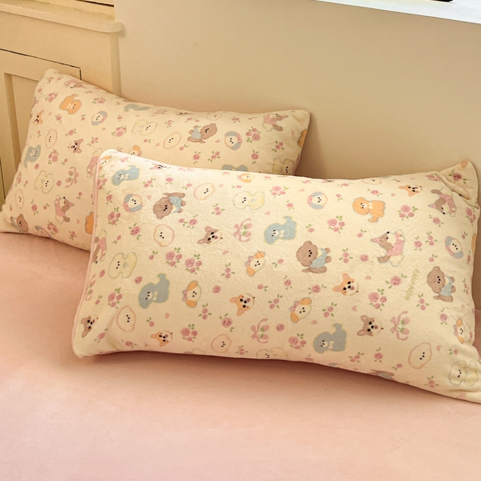 91家纺网 家纺一手货源 找家纺 贝扬思家纺 2025新款软fufu加厚保暖可爱系简约牛奶绒套件系列（小红书推荐）（提供买家秀） 卖萌修狗