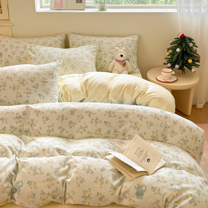 贝扬思家纺 2025新款软fufu加厚保暖可爱系简约牛奶绒套件系列（小红书推荐）（提供买家秀） 茉莉小象