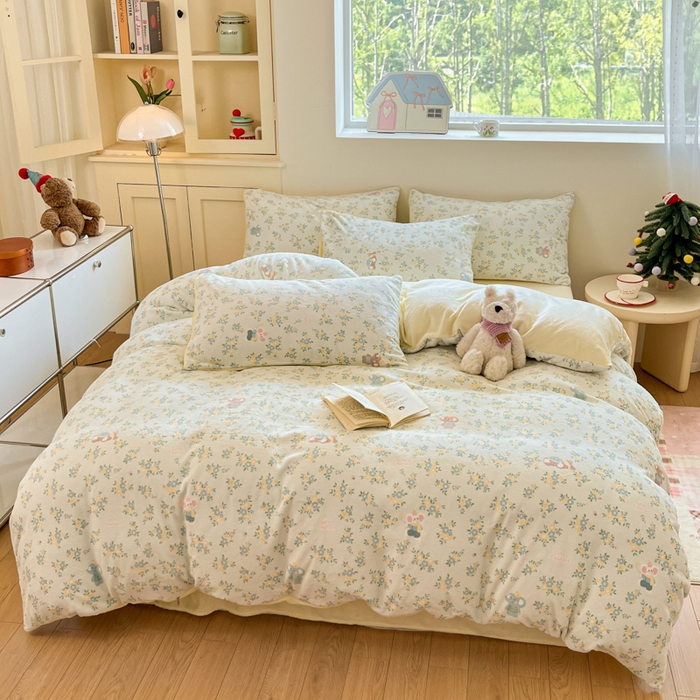 91家纺网 家纺一手货源 找家纺 贝扬思家纺 2025新款软fufu加厚保暖可爱系简约牛奶绒套件系列（小红书推荐）（提供买家秀） 茉莉小象